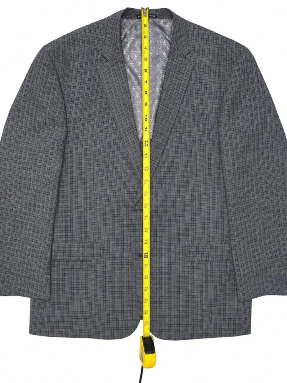 Original Penguin Men’s 44R Gray Blue Plaid Wool Blend Blazer